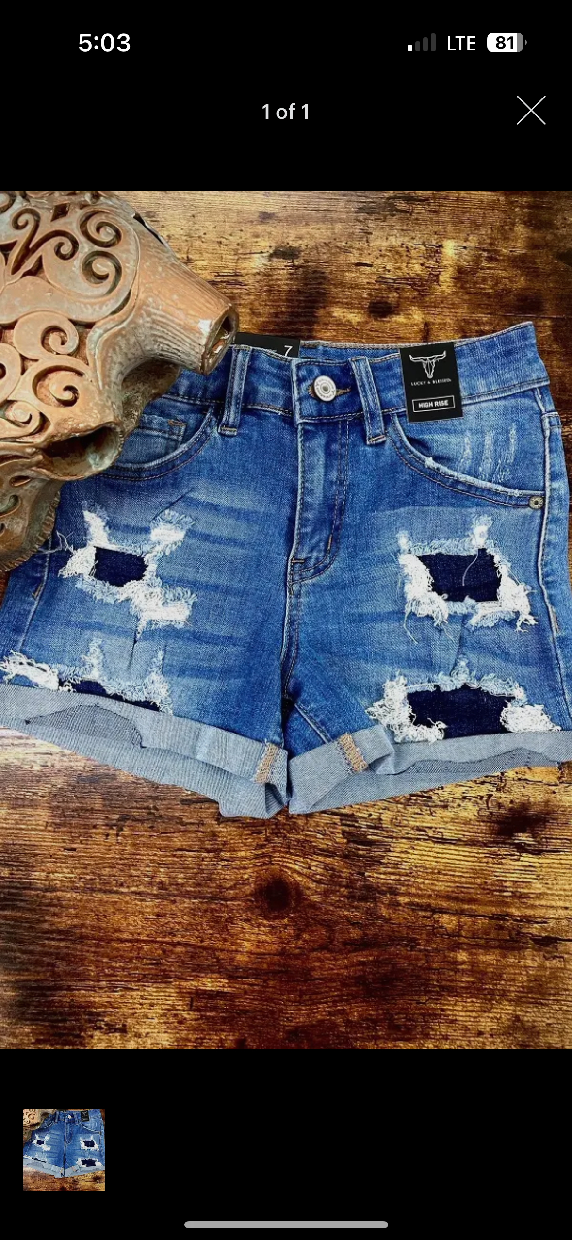 Girls Mid Wash Denim Shorts W Denim Patch Insert