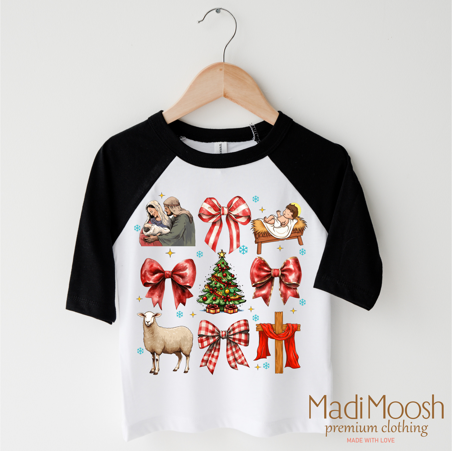 Nativity Scene Christmas Jesus Shirt - Christmas Tee: Natural / 5T Kids