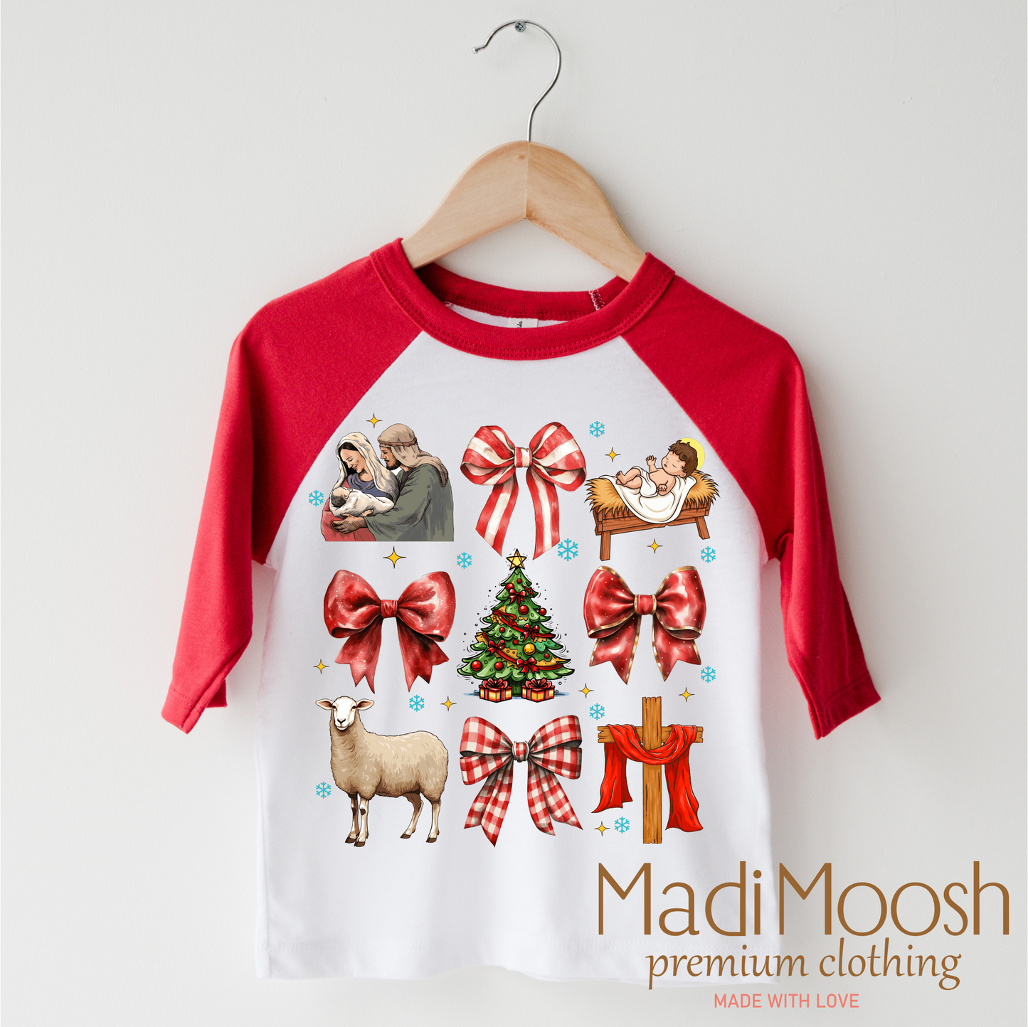 Nativity Scene Christmas Jesus Shirt - Christmas Tee: Natural / 5T Kids