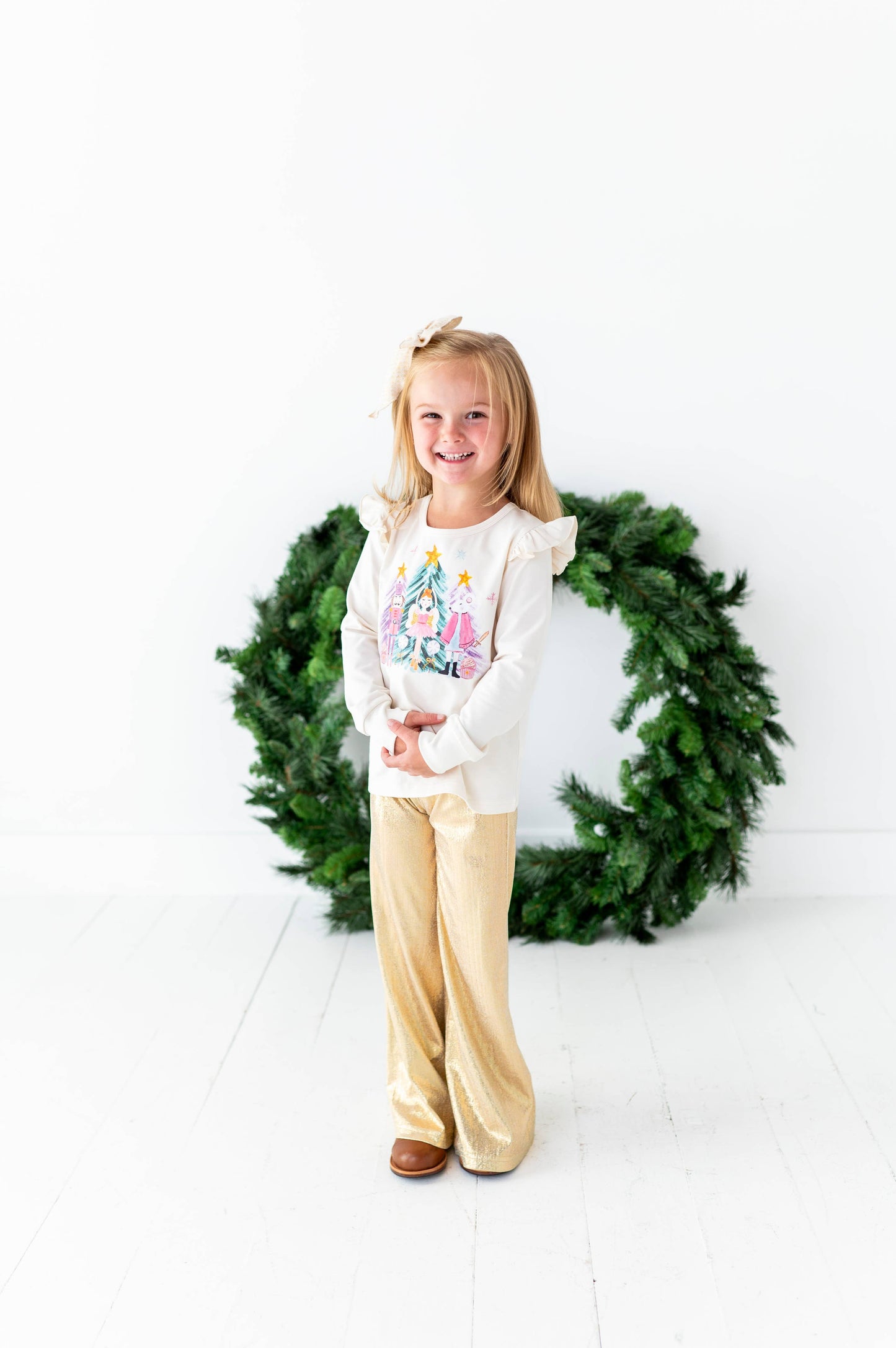Champagne | Wide Leg Pants: 6T