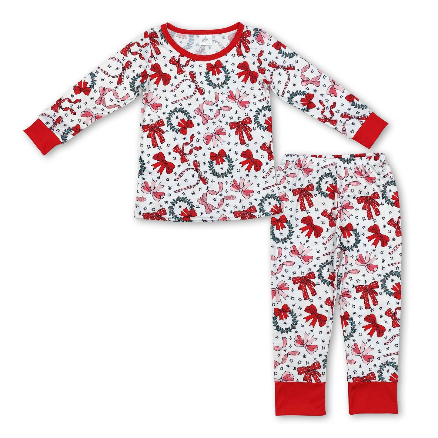 Long sleeves bows baby girls Christmas night dress: Pajamas / 6-12M