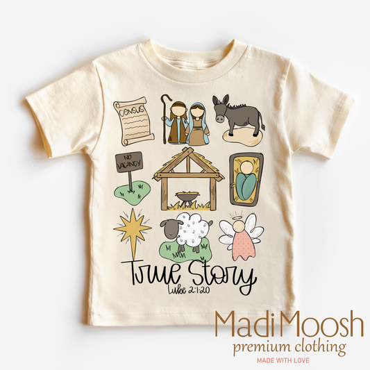 True Story Christmas Shirt: Natural / 12 Month