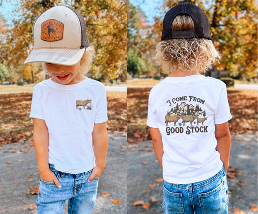 I Come From Good Stock Kids Western Graphic T-Shirt: Natural / 3T
