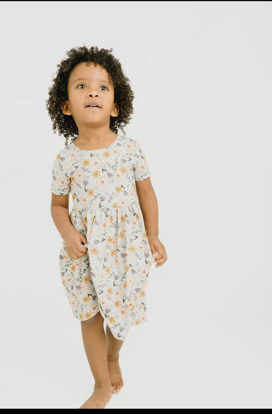 Floral Bamboo Short Sleeve Dress