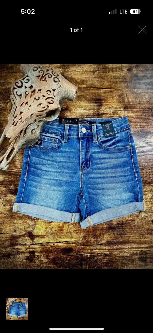 Girls Mid Wash Bermuda W Cuff Hem